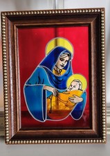 Cadre bois - vierge et enfant