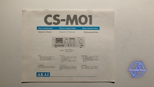 Akai m01 notice manuel - m01,