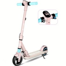 Trottinette Électrique Enfant Autonomie 8km 130W 14km/h LED Lumineuse Rose