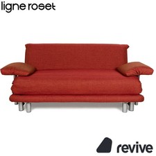 Ligne Roset Multy Tissu Canapé Trois Places Rouge Brun Fonction Lit Neuf