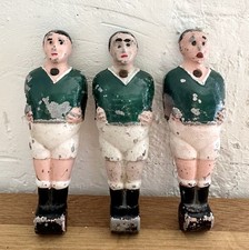 Three Vintage Table Football Players Figures Babyfoot French 1950s Hand Painted