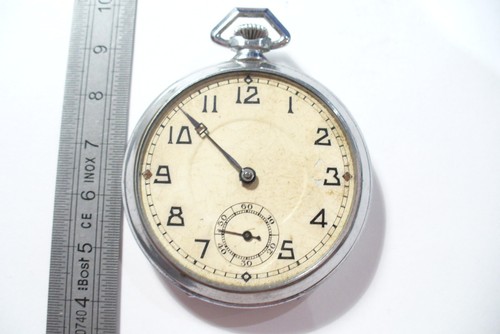 Old metal lark pocket watch - metal,