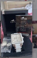 Authentic LOTUS women's white metal Swarovski watch vgc