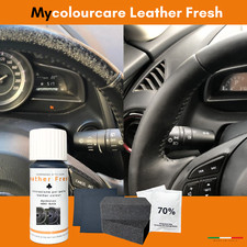 Mycolourcare Steering Wheel Touch Up Kit BLACK Leather Renewal Paint Faux Leather