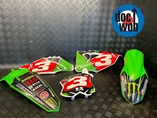 Kawasaki KXF250/450  2021- used  green plastic kit no shrouds UPK2823
