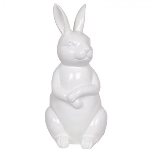 Statue lapin blanc résine - en,