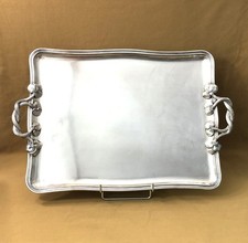 large serving tray ART NOUVEAU silver metal Russian hallmarks 54 x 36 Russia