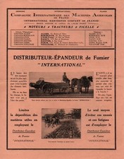 ▬►Prospectus ORIGINAL de 1921 IH INTERNATIONAL DISTRIBUTEUR ÉPANDEUR DE FUMIER
