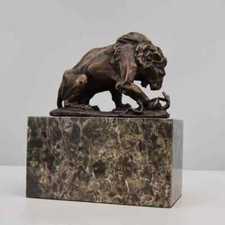 Sculpture Bronze Lion et