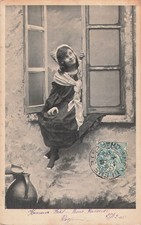 CP BLACK WHITE LITTLE GIRL SOCKS SEAT WINDOW - 37897