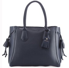 Longchamp Penelope Tote Bag Grained Leather Embossed Logo Luxury Line