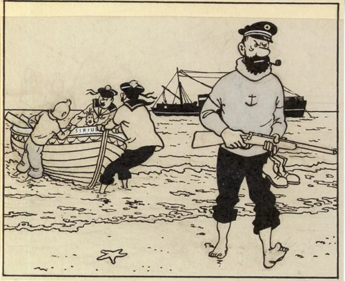 Fac similé tintin case strip - case,