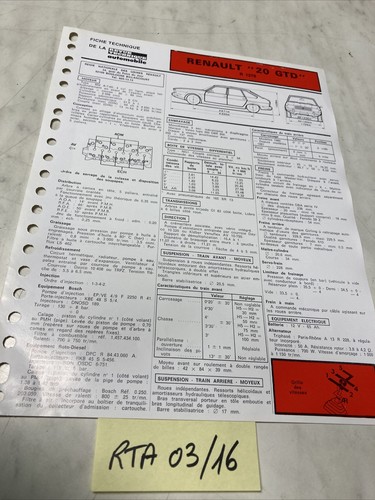 Automobile technical sheet - automobile,