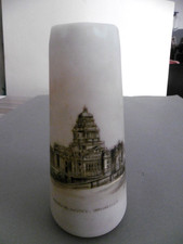 Vase ancien opaline peint main