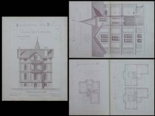 ROYAN, VILLA GEORGES - GRAVURES ARCHITECTURE 1886 - AUGUSTE RATEAU