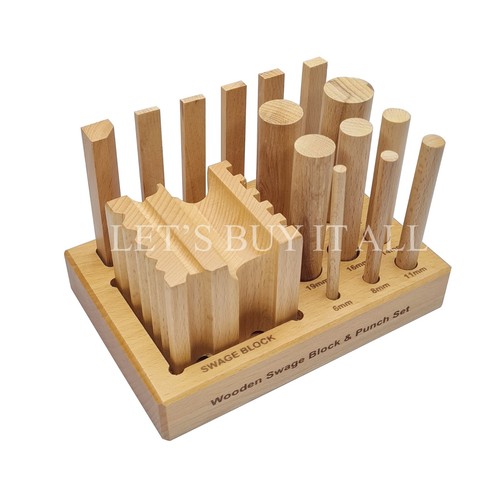 Wooden swage block with punch - wooden,