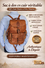 Sac à dos en cuir véritable