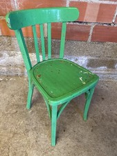Vintage BAUMANN Style Turned Wood Green Bistro Chair #C625