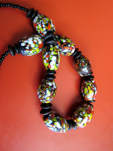Collier perles de verre - collier, en