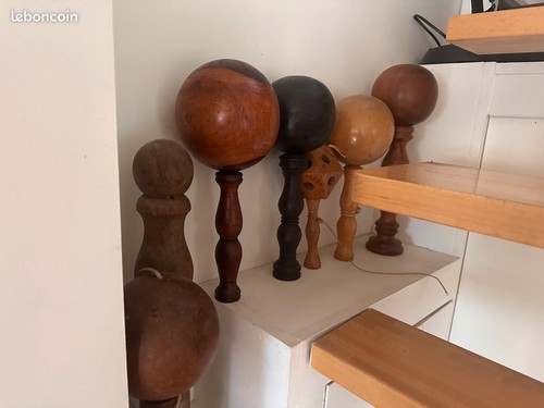 Lot objets anciens buis tourne