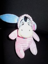 doudou peluche Bourriquet combinaison pyjama rose violet mauve rayé étoile 16cm