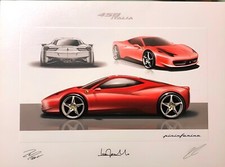 Ferrari 458 Italia Litograph drawing print