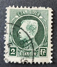 TIMBRE BELGIQUE BELGIE 1922 ROI ALBERT I VERT 2
