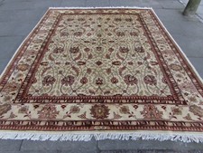 Vintage Traditionnel Main Fabriqué Afghan Oriental Laine Beige Marron Moquette