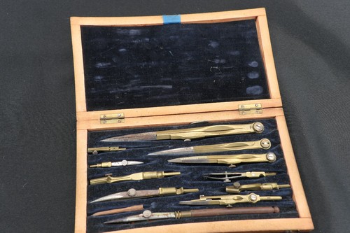 Ancienne boite compas en - ancienne,