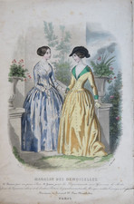 GRAVURE DE MODE COULEUR  XIX°