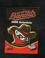 Quad Cities River Bandits 2008 Pocket Schedule AmericInn Cardinals Affiliate