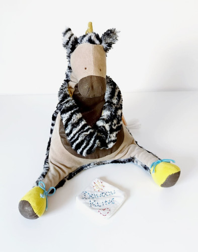 Peluche doudou zèbre noir - peluche/doudou,
