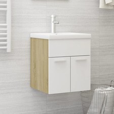 Armoire d'Évier Rangement Toilette Intérieur Blanc Bois d’Ingénierie vidaXL