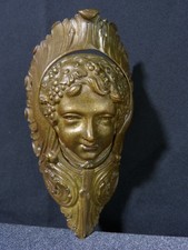 Bacchus Head Chiseled Gilded Bronze Billiard Corner Antique Coffee Game