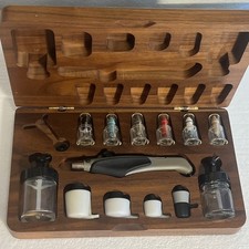 Vintage Testor AZTEK Airbrush Set A4709 In Walnut Box