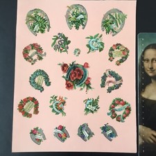 Planches 20 Chromos Anciens Fer A Cheval XIXè Découpis Gaufré Victorian Scrap