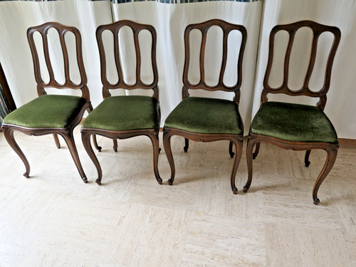Chaises anciennes velours - 4,