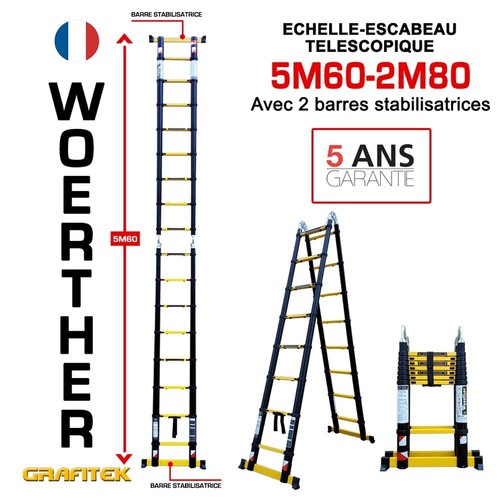Echelle escabeau télescopique - echelle-escabeau,