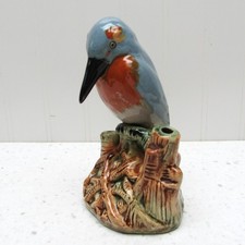 Antique Weller Kingfisher Flower Frog Arts Crafts pottery bud vase figurine rare