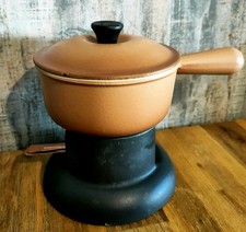 VINTAGE LE CREUSET  APPAREIL A FONDUE EN FONTE  Émaillée  BON ETAT  🏵️