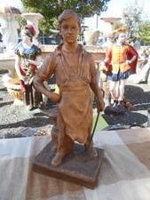 STATUETTE ART NOUVEAU "FORGERON AU TISONNIER" EN TERRE CUITE par "ANTOINE ??"