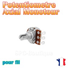 1x Potentiomètre mono logarithmique Axial 10KΩ (A10K), pour fil a soudé