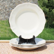 Set of 4 Sarreguemines Ivory Earthenware Hollow Plates