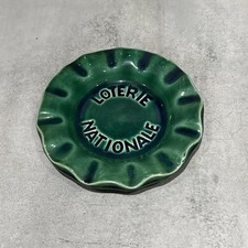 Vintage Green National Lottery Antique Advertising Ashtray