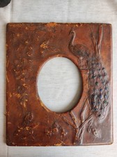 cadre art nouveau cuir paon