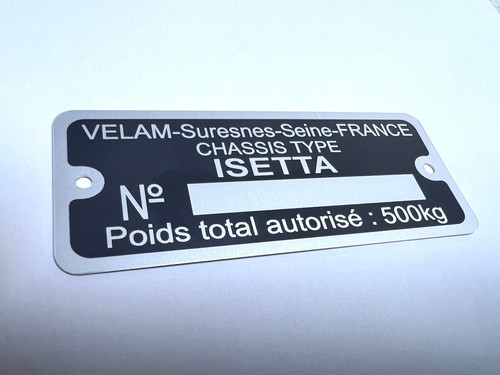 Plaque constructeur isetta - constructeur,