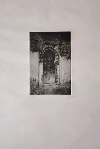 Gravure une belle porte - gravure,