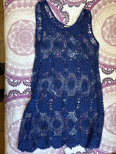 Robe plage crochet bleu - plage,