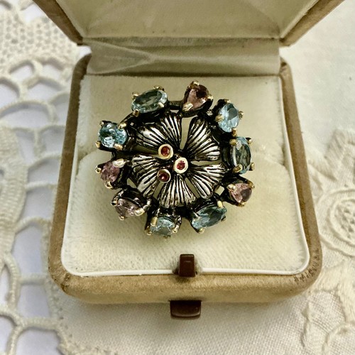 Ancienne bague argent vermeil - bague,