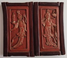 PAIRE PANNEAUX CHINE QING XIXE